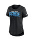 Women's Heather Black Carolina Panthers Local Fashion Tri-Blend T-shirt