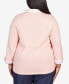 Plus Size A Fresh Start Stripe Collar Layered Two in One Sweater with Necklace