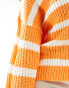 JDY knitted jumper in orange stripe