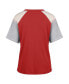 Women's Red Georgia Bulldogs Underline Harvey Colorblock Raglan Henley T-shirt