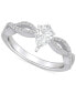 ფოტო #1 პროდუქტის Diamond Pear Twist Shank Engagement Ring (5/8 ct. t.w.) in 14k Gold