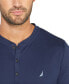 ფოტო #4 პროდუქტის Men's Soft, Breathable Long Sleeve Henley Pajama Shirt