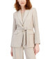 ფოტო #1 პროდუქტის Women's Belted Notched-Lapel Blazer