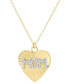 ფოტო #1 პროდუქტის Lab Grown White Sapphire Mom Heart 18" Pendant Necklace (3/8 ct. t.w.) in 14k Gold-Plated Sterling Silver