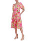 ფოტო #4 პროდუქტის Women's Floral-Print Puff-Sleeve Midi Dress