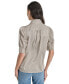 ფოტო #2 პროდუქტის Women's Stand Collar Puff-Sleeve Shirt