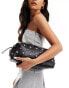 & Other Stories leather studded clutch with detachable shoulder strap in black