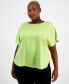 Фото #1 товара Plus Size Boat-Neck Short-Sleeve Blouse, Created for Macy's