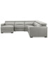 Фото #7 товара Nevio 124" 5-Pc. Leather Sectional with 1 Power Recliner, Headrests and Chaise, Created For Macy's