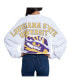 Фото #5 товара Women's White LSU Tigers Raw Hem Cropped Long Sleeve T-shirt