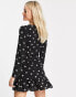 ASOS DESIGN Petite wrap front mini dress in star print