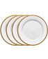 Фото #2 товара Charlotta Gold Set of 4 Dinner Plates, Service For 4