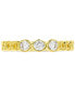 Cubic Zirconia Trio Link Ring in Sterling Silver or 14k Gold Over Sterling Silver