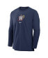 Фото #2 товара Men's Navy Houston Astros Authentic Collection City Connect Player Tri-Blend Performance Pullover Jacket