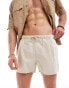 ASOS DESIGN swim shorts in mid length with cut and sew side panels in stone Серый, S - W32 - фото #1