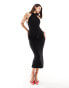 Фото #3 товара ASOS DESIGN backless sash neck midi dress in black