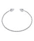 ფოტო #2 პროდუქტის Boho Western Arrow Heart Tips Twist Design Stackable West Indian Bangles Bracelet For Women Teens Solid .925 Sterling Silver Strong 7.5 Inch Wrist