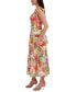 ფოტო #4 პროდუქტის Woman's Printed V-Neck Tie-Straps Tiered Dress