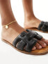 ALDO Elanaa padded flat sandals in black leather