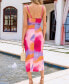 Women's Sherbet Square Neck Dual Strap Midi Beach Dress