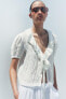 Фото #3 товара Блуза в романтическом стиле из смесового льна — zw collection ZARA