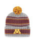 Фото #1 товара Men's Gray Minnesota Golden Gophers Rexford Cuffed Knit Hat with Pom