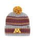 ფოტო #1 პროდუქტის Men's Gray Minnesota Golden Gophers Rexford Cuffed Knit Hat with Pom