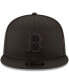 Фото #4 товара Men's Black Boston Red Sox Black on Black 9FIFTY Team Snapback Adjustable Hat