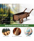 Wooden Wagon Planter Box with Wheels Handles and Drainage Hole-Rustic Brown