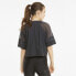 Puma Fashion Luxe Raglan Training V Neck Short Sleeve T-Shirt Womens Black Casua