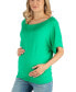 ფოტო #2 პროდუქტის Loose Fit Dolman Maternity Top with Wide Sleeves