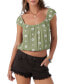 ფოტო #1 პროდუქტის Juniors' Hughes Short-Sleeve Woven Top