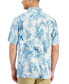 Фото #2 товара Men's Bird's-Eye View Tropical-Print Button-Down Silk Camp Shirt
