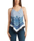 Juniors' Printed Sleeveless Pointed-Hem Top