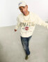 Фото #2 товара ASOS DESIGN oversized sweatshirt in washed beige with collegiate print