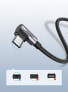 Przewód kabel kątowy boczna wtyczka USB - USB-C 1m 3A szary