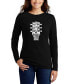 ფოტო #1 პროდუქტის Women's Long Sleeve Word Art Guitar Head Music Genres T-shirt