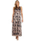 Women's Foil Printed Tiered Halter Dress