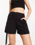 Weekday Kit linen mix shorts in black 34 - фото #2