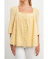 ფოტო #1 პროდუქტის Women's Embroidered Cotton Square Neck Top