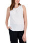 ფოტო #1 პროდუქტის Women's Pleat-Neck Sleeveless Top