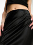 Фото #5 товара COLLUSION low rise satin maxi skirt in black