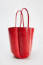 RED LEATHER MINI BUCKET BAG