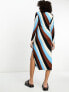 River Island stripe column midi dress in bright blue