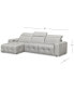 Фото #11 товара CLOSEOUT! Haigan 3-Pc. Leather Chaise Sectional Sofa with 1 Power Recliner, Created for Macy's