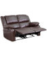 Bustle Back Loveseat With Two Built-In Recliners