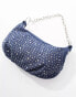 Фото #4 товара ASOS DESIGN denim diamante chain shoulder bag in blue