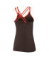 Фото #3 товара Women's Brown Cleveland Browns Go For It Strappy Crossback Tank Top