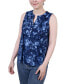 Petite Sleeveless Jacquard Y-neck Top