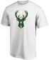 Men's White Milwaukee Bucks Primary Team Logo T-shirt